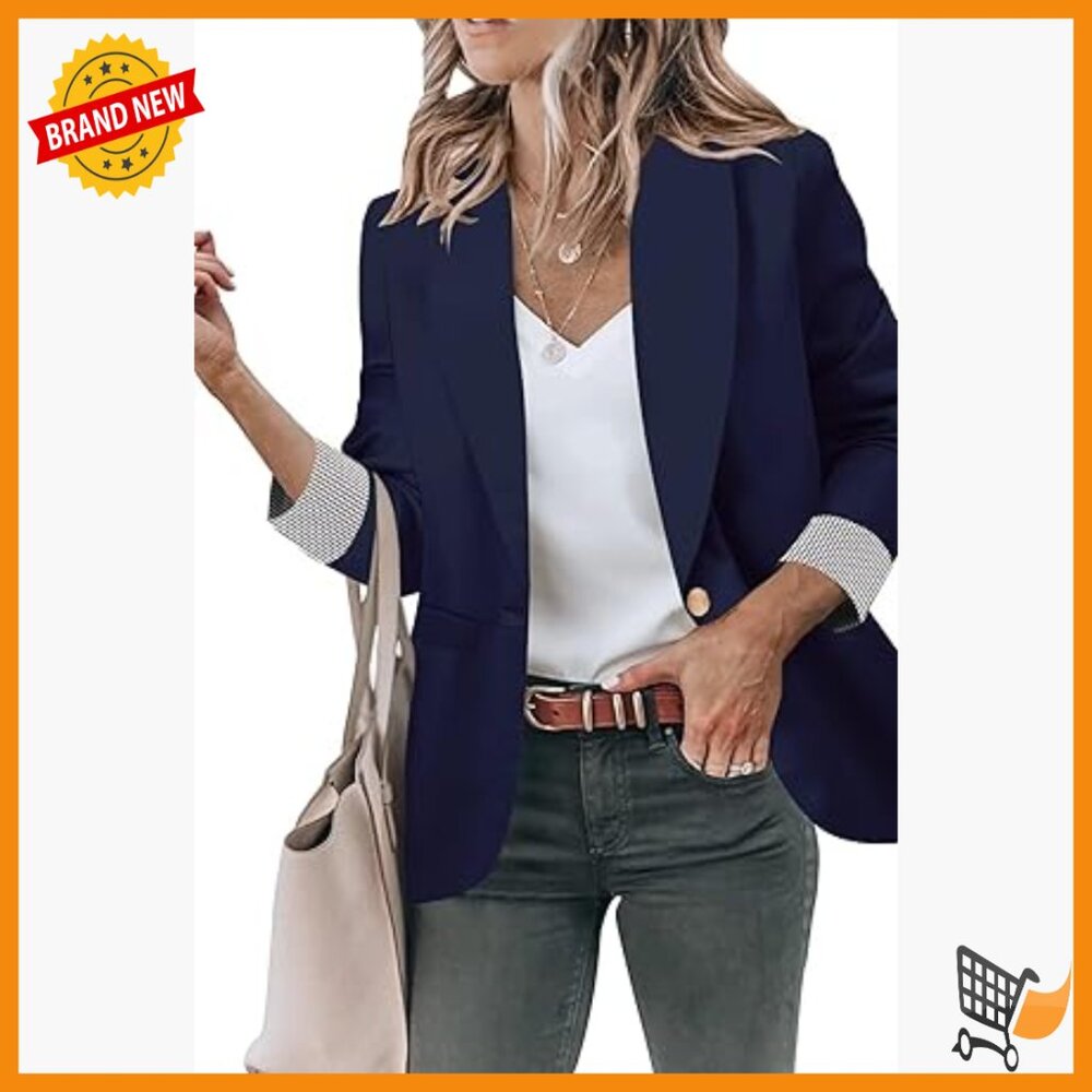 Oversized Blazer Jacket Women Long Sleeve Open Front Work Casual
